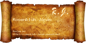 Rosenblüh Jónás névjegykártya